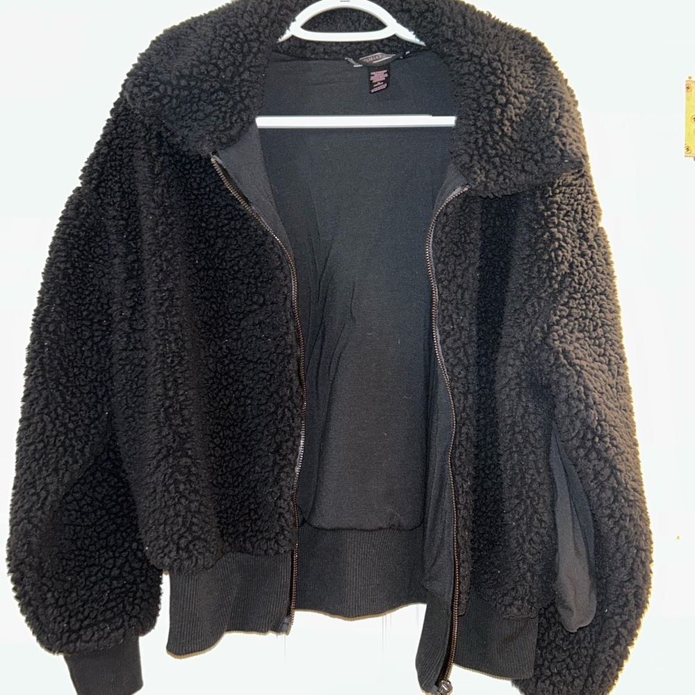 Women's Black Sherpa Jacket